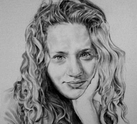 Ritratto di ragazza - Disegno a carboncino